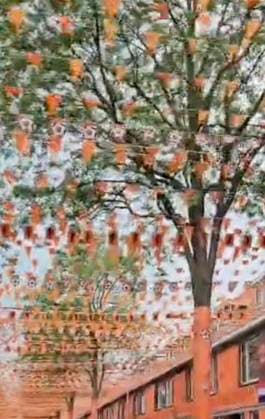 Family turns entire street ORANGE to celebrate start of Euros Story from Jam Press (Euros Celebration) Pictured: Video grab of the orange street ready to celebrate the Euros. Family turns entire street ORANGE to celebrate start of Euros An entire street has turned orange in celebration of the beginning of the UEFA Euros 2024. The road has been decorated with flags, while buildings and trees have been draped with tarpaulin. The thrifty family responsible says they have been stringing up decorations every two years since 1988, and around 15 of their friends come to help them. It has already taken them six weeks - and they won™t stop until the day of the first match. There are still some flags to hang - in total there will be 65 k  Copyright: xJamxPressxVid @marktweg_oranjestraat