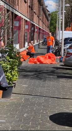 Family turns entire street ORANGE to celebrate start of Euros Story from Jam Press (Euros Celebration) Pictured: The orange street being decorated ready to celebrate the Euros. Family turns entire street ORANGE to celebrate start of Euros An entire street has turned orange in celebration of the beginning of the UEFA Euros 2024. The road has been decorated with flags, while buildings and trees have been draped with tarpaulin. The thrifty family responsible says they have been stringing up decorations every two years since 1988, and around 15 of their friends come to help them. It has already taken them six weeks - and they won™t stop until the day of the first match. There are still some flags to hang - in total there will be 65  Copyright: xJamxPress @marktweg_oranjestraat
