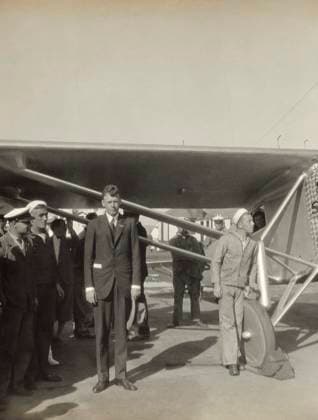 RECORD DATE NOT STATED Ryan NYP 3D Stereoscopic Image, Charles A. Lindbergh Standing Next to Spirit of St Louis Date: 1927  Copyright: Copyrightx(c)Geminix2023.xCredit:xGemini 11949796