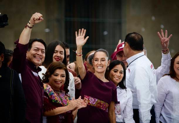 May 29, 2024, Mexico City, Mexico City, Mexico: The candidate for the presidency of Mexico, of the Let s Keep Making History coalition, Claudia Sheinbaum, during the closing of her campaign, in front of the National Palace, in the ZoÂ³calo of Mexico City before thousands of people ahead of the elections on the 2nd of June. Mexico City Mexico - ZUMAn296 20240529_zip_n296_011 Copyright: xJorgexNunezx