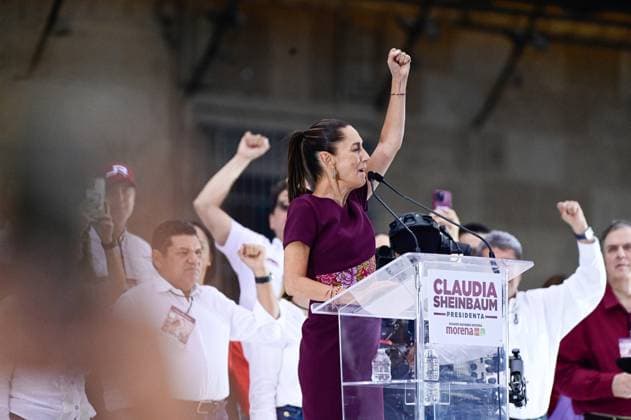 Claudia Sheinbaum Closing Campaign The Candidate for the presidency of Mexico, Claudia Sheinbaum Pardo by Juntos Hagamos Historia alliance in her campaign speech during the closing of the political campaign in the main square of Mexico. on May 29, 2024 in Mexico City, Mexico. Mexico City CDMX Mexico Copyright: xCarlosxTischlerx