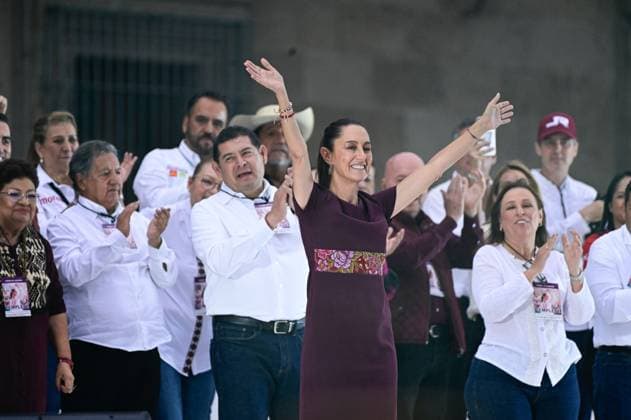 Claudia Sheinbaum Closing Campaign The Candidate for the presidency of Mexico, Claudia Sheinbaum Pardo by Juntos Hagamos Historia alliance in her campaign speech during the closing of the political campaign in the main square of Mexico. on May 29, 2024 in Mexico City, Mexico. Mexico City CDMX Mexico Copyright: xCarlosxTischlerx