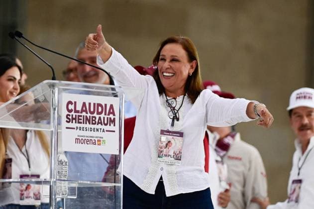 Claudia Sheinbaum Closing Campaign Rocio Nahle, candidate for Governor of the State of Veracruz during the closing campaign of the Candidate for the presidency of Mexico by Juntos Hagamos Historia alliance Claudia Sheinbaum Pardo in the main square of Mexico. on May 29, 2024 in Mexico City, Mexico. Mexico City CDMX Mexico Copyright: xCarlosxTischlerx