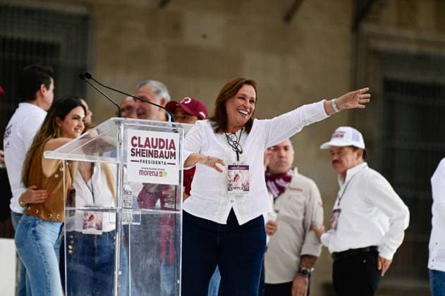Claudia Sheinbaum Closing Campaign Rocio Nahle, candidate for Governor of the State of Veracruz during the closing campaign of the Candidate for the presidency of Mexico by Juntos Hagamos Historia alliance Claudia Sheinbaum Pardo in the main square of Mexico. on May 29, 2024 in Mexico City, Mexico. Mexico City CDMX Mexico Copyright: xCarlosxTischlerx