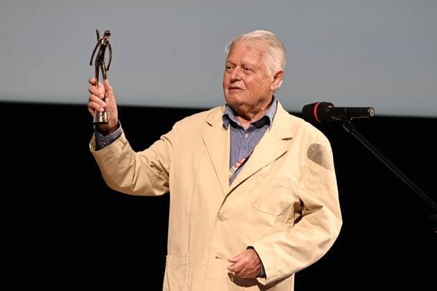 Czech film director Hynek Bocan receives the Golden Slipper award for outstanding contribution to Czech film at the 64th Zlin Film Festival, international film festival for children and youth, in Zlin, Czech Republic, on May 30, 2024. (CTKxPhoto DaliborxGluck) CTKPhotoP2024053008419  CTKPhotoP2024053008419