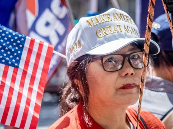 May 31, 2024, New York, New York, USA: A woman with a MAGA hat was disappointed when Donald Trump did not come out to wave and say hi at them this morning. Outside of Trump Building where Donald Trump holds a press conference the morning after hi was indicted with 34 counts on his Ã¢â‚¬oeHush Money TrialÃ¢â‚¬Â in New York City. New York USA - ZUMAc266 20240531_znp_c266_005 Copyright: xCarlosxChiossonex