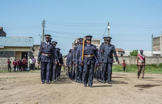 News Themen der Woche KW22 News Bilder des Tages June 1, 2024, Nakuru, Kenya: Kenyan police officers wearing ceremonial uniform march during the commemoration of 61st Madaraka Day. .A contingent of Kenyan Police is awaiting deployment to lead a Multinational Security Support Mission(MSS) to Haiti. Nakuru Kenya - ZUMAs197 20240601_aaa_s197_039 Copyright: xJamesxWakibiax