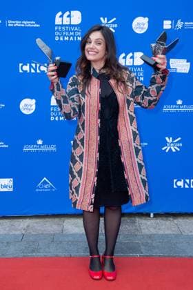 Vierzon Winners Photocall Margherita Vicario posing with her Award as Best Director for the movie Gloria during the Winners Photocall as part of the Festival du Film de Demain in Vierzon, France on June 02, 2024. Photo by Aurore Marechal ABACAPRESS.COM Vierzon France  Copyright: xMarechalxAurore ABACAx