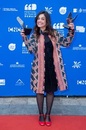 Vierzon Winners Photocall Margherita Vicario posing with her Award as Best Director for the movie Gloria during the Winners Photocall as part of the Festival du Film de Demain in Vierzon, France on June 02, 2024. Photo by Aurore Marechal ABACAPRESS.COM Vierzon France  Copyright: xMarechalxAurore ABACAx