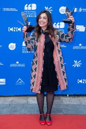 Vierzon Winners Photocall Margherita Vicario posing with her Award as Best Director for the movie Gloria during the Winners Photocall as part of the Festival du Film de Demain in Vierzon, France on June 02, 2024. Photo by Aurore Marechal ABACAPRESS.COM Vierzon France  Copyright: xMarechalxAurore ABACAx