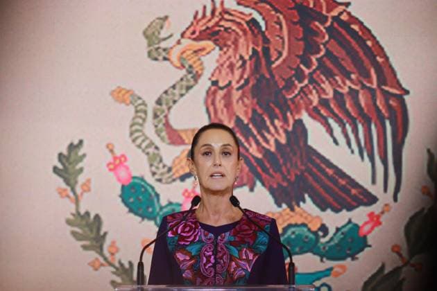 Candidate of Presidency of Mexico, Claudia Sheinbaum Pardo speaks during a press conference , after National Electoral Institute (INE) announce the the result of the Preliminary Electoral Results Program with 58% of votes, she was virtual winner. on June 3, 2024 in Mexico City, Mexico. Mexico City Mexico - ZUMAe321 20240603_zia_e321_012 Copyright: xCarlosxSantiagox