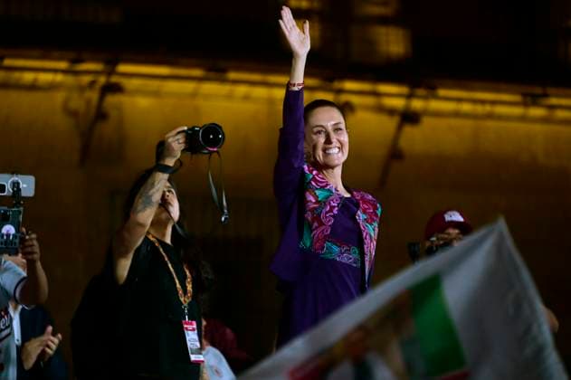 Claudia Sheinbaum Give Message After Won Mexico™s General Election 61-year-old, Candidate for Presidency of Mexico, Claudia Sheinbaum Pardo, gives a message to her supporters to celebrate her victory after know the electoral preliminary results of of Mexico s general election. Claudia Sheinbaum won with won around 58% of votes, according the preliminary electoral results that release on Monday. on June 3, 2024 in Mexico City, Mexico. (Photo by Carlos Tischler Eyepix Group) Copyright: xCarlosxTischler xEyepixxGroupx CT_03062024_121814