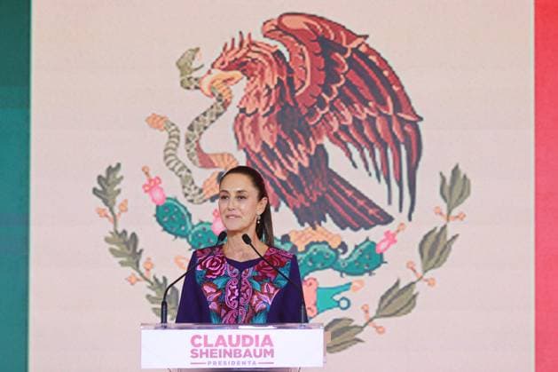 Claudia Sheinbaum Press Conference Candidate of Presidency of Mexico, Claudia Sheinbaum Pardo speaks during a press conference , after National Electoral Institute (INE) announce the the result of the Preliminary Electoral Results Program with 58% of votes, she was virtual winner. on June 3, 2024 in Mexico City, Mexico. Mexico City CDMX Mexico Copyright: xCarlosxSantiagoxxEyepixxGroupx