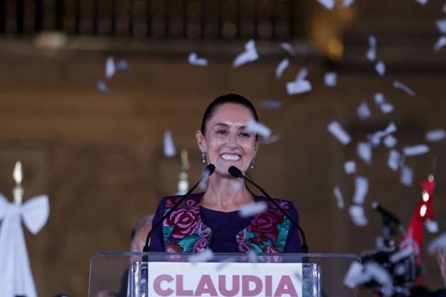 (240603) -- MEXICO CITY, June 3, 2024 -- Claudia Sheinbaum speaks during a celebration event in Mexico City, capital of Mexico, on June 3, 2024. Mexican climate scientist and former Mexico City mayor Claudia Sheinbaum celebrated her victory in Sunday s presidential elections as the candidate of the Let s Keep Making History coalition. Sheinbaum, aged 61, will become Mexico s first woman president in its more than 200 years of independence. (Photo by Xinhua) MEXICO-MEXICO CITY-PRESIDENTIAL ELECTIONS-CLAUDIA SHEINBAUM-CELEBRATION FranciscoxCanedo 