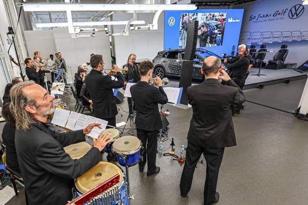 Celebration of 50 years of Golf production at Volkswagen in Wolfsburg Event room, VW Orchestra Wolfsburg VW Plant Wolfsburg Lower Saxony Germany