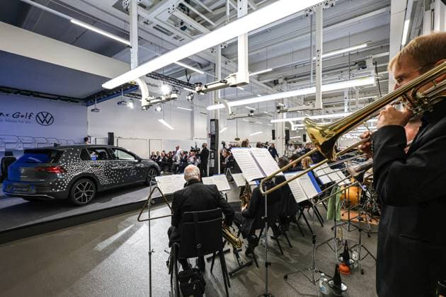 Celebration of 50 years of Golf production at Volkswagen in Wolfsburg Event room, VW Orchestra Wolfsburg VW Plant Wolfsburg Lower Saxony Germany