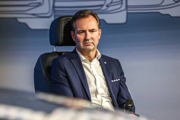Ceremony 50 years of Golf production at Volkswagen in Wolfsburg Ceremony 50 years of Golf production, event room, stage, Thomas Schäfer, CEO of the Volkswagen Passenger Cars brand, Member of the Board of Management of Volkswagen AG and Head of the Core Wolfsburg brand group VW plant Wolfsburg Lower Saxony Germany