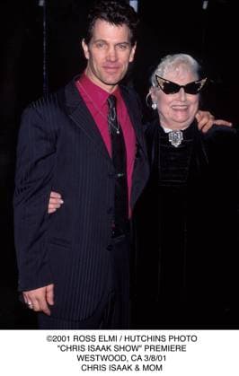 2001 ROSS ELNI HUTCHINS PHOTO. THE CHRIS ISAAK SHOW PREMIERE.HOLLYWOOD, CA 3 8 01.CHRIS ISAAK & MOM EDITORIAL USE ONLY Copyright: xx x khphotos229286