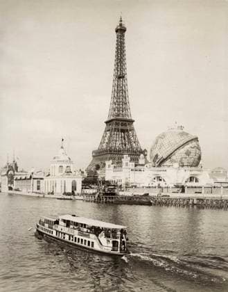 RECORD DATE NOT STATED Eiffel Tower, boat on the river Seine, World Fair, 1900 Eiffel Tower, boat on the river Seine, World Fair, 1900, Exposition Universelle. Date: 1900  Copyright: Copyrightx(c)Geminix2023.xCredit:xGemini 13456111