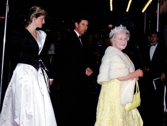HM The Queen Mother with Prince Charles and Princess Diana.Ref: 026... Copyright: xPhilxLoftus CapitalxPicturesx