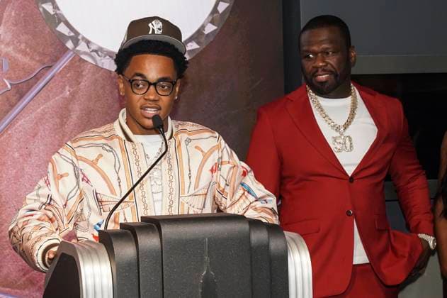 Michael Rainey Jr and 50 Cent at the press event for the final 4 season of the TV series Power Book II Ghost , Black Music Month and the 10th anniversary of the TV series Power at the Empire State Building New York, 06 06 2024 Foto:xJ.xNacionx xFuturexImagex power_4601