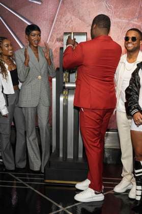 LaToya Tonodeo, Caroline Chikezie, 50 Cent and Larenz Tate at the press event for the final 4 season of the TV series Power Book II Ghost , Black Music Month and the 10th anniversary of the TV series Power at the Empire State Buildung New York, 06 06 2024 Foto:xJ.xNacionx xFuturexImagex power_4611