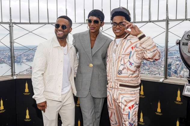 Larenz Tate, Caroline Chikezie and Michael Rainey Jr at the press event for the final 4 season of the TV series Power Book II Ghost , Black Music Month and the 10th anniversary of the TV series Power at the Empire State Building New York, 06 06 2024 Foto:xJ.xNacionx xFuturexImagex power_4641