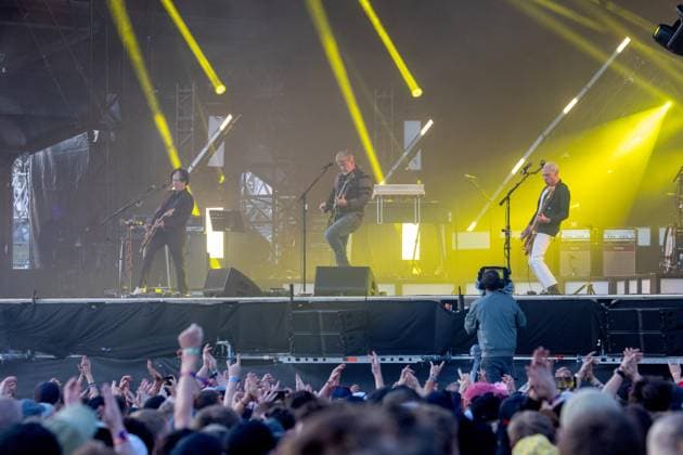 Rock am Ring, Festival Day 1, Nürburgring, 07 09 06 2024 Adenau, Germany 7 6 2024 Troy Van Leeuwen, Josh Homme and Michael Shuman from Queens of the Stone Age play at Rock am Ring The festival takes place at the Nürburgring near the town of Adenau from 07 09 06 2024 Adenau Rheinland Pfalz Germany Copyright: xChristianxEnderx