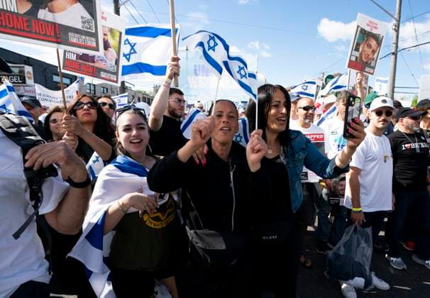 June 9, 2024, Toronto, On, Canada: People gather for United Jewish AppealöÄÃ s annual Walk With Israel event in Toronto, on Sunday, June 9, 2024. Toronto Canada  - ZUMAc35_ 20240609_zaf_c35_008 Copyright: xArlynxMcadoreyx