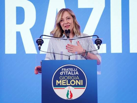 News Themen der Woche KW23 News Bilder des Tages June 10, 2024, Roma, Italia: Italian Prime Minister Giorgia Meloni at the headquarters of the Brothers of Italy (Fratelli d Italia) speaks to journalists about the European Parliament election, in Rome, Italy, 9 June 2024. ANSA GIUSEPPE LAMI Roma Italia  - ZUMAa110 20240610_zaf_a110_010 Copyright: xGiuseppexLamix