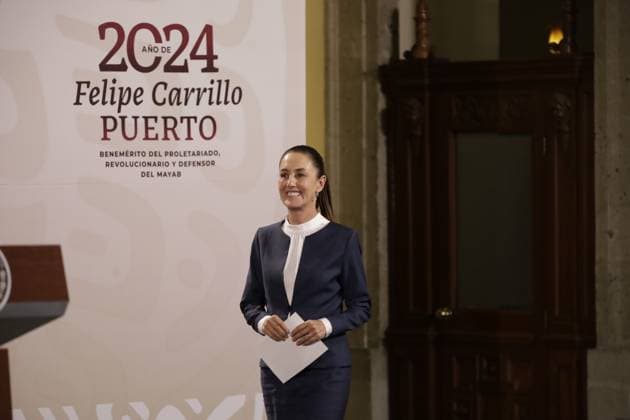 Mexico s incoming President, Claudia Sheinbaum Pardo, attending at her first briefing at National Palace after meeting with outgoing president Andres Manuel Lopez Obrador. During the press conference she talked about her announcing her cabinet next week to begin the transition with the Mexican Government. Mexico City Mexico - ZUMAe321 20240610_zia_e321_036 Copyright: xLuisxBarronx
