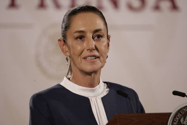 Mexico s incoming President, Claudia Sheinbaum Pardo, speaks during her first briefing at National Palace after meeting with outgoing president Andres Manuel Lopez Obrador. During the press conference she talked about her announcing her cabinet next week to begin the transition with the Mexican Government. Mexico City Mexico - ZUMAe321 20240610_zia_e321_038 Copyright: xLuisxBarronx