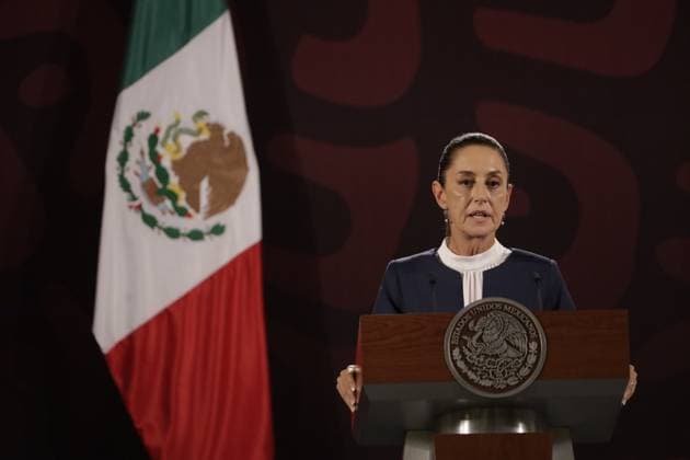 Mexico s incoming President, Claudia Sheinbaum Pardo, speaks during her first briefing at National Palace after meeting with outgoing president Andres Manuel Lopez Obrador. During the press conference she talked about her announcing her cabinet next week to begin the transition with the Mexican Government. Mexico City Mexico - ZUMAe321 20240610_zia_e321_040 Copyright: xLuisxBarronx