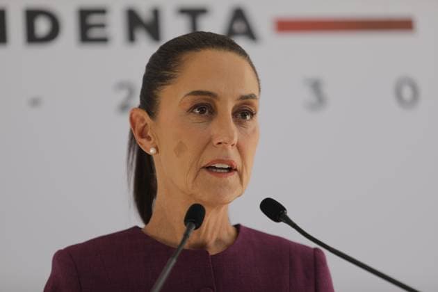 The elected President of Mexico, Claudia Sheinbaum Pardo, speaks during an briefing conference at the transition house located in the Iztapalapa mayor s office, where she will refine details to receive the American entourage with whom she will have a meeting. Mexico City Mexico - ZUMAe321 20240611_zia_e321_004 Copyright: xIanxRoblesx