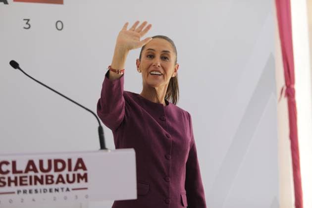 The elected President of Mexico, Claudia Sheinbaum attending at briefing conference at the transition house located in the Iztapalapa mayor s office, where she will refine details to receive the American entourage with whom she will have a meeting. Mexico City Mexico - ZUMAe321 20240611_zia_e321_024 Copyright: xIanxRoblesx