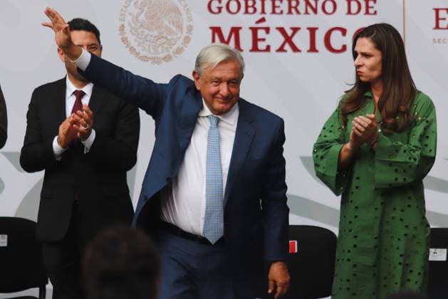 President of Mexico, Andro s Manuel LoÂ³pez Obrador, bids farewell next to Ana Gabriela Guevara, Director of the National Commission of Physical Culture and Sports (CONADE) at the end of the flag-bearing ceremony of the Mexican delegation that will participate in the Paris 2024 Olympic Games, at the National Palace. Mexico City Mexico - ZUMAe321 20240611_zia_e321_025 Copyright: xCarlosxSantiagox