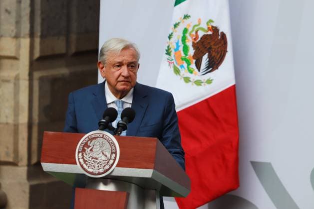 Flagging of the Mexican Team Heading to the Paris Olympic Games President of Mexico, AndrÃ s Manuel Lopez Obrador, speaking during the flag-bearing ceremony of the Mexican delegation that will participate in the Paris 2024 Olympic Games, at the National Palace. on June 11, 2024 in Mexico City, Mexico. (Photo by Carlos Santiago Eyepix Group) Copyright: xCarlosxSantiago xEyepixxGroupx CS_11062024_122276