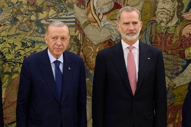 News Themen der Woche KW24 News Bilder des Tages Spanien, König Felipe empfängt Recep Tayyip Erdogan in Madrid June 12, 2024, Madrid, Madrid, Spain: KING FELIPE VI of Spain receives the President of the Republic of Turkey Mr. RECEP TAYYIP ERDOGAN at the Zarzuela Palace Madrid Spain - ZUMAc260 20240612_zep_c260_048_20240612 Copyright: xMikexChicorrox