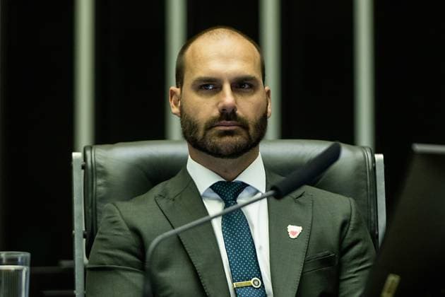 Tribute to 50 years of Brazil-Bahrain in the Chamber of Deputies BRASILIA (DF), 06 12 2024- TRIBUTE CHAMBER DEPUTIES- Federal Deputy Eduardo Bolsonaro, during a plenary session in honor of Brazil-Bahrain s 50th anniversary held at the Chamber of Deputies in the city of Brasilia, this Wednesday, June 12 2024. (Foto: Wallace Martins Thenews2 imago images) Tribute to 50 years of Brazil-Bahrain in the Chamber of Deputies  Copyright: xWallacexMartinsx