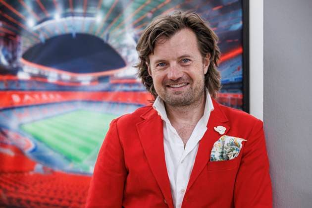 12 06 2024 Düsseldorf Munich-based artist and photographer Michael von Hassel at his VIP preview of the exhibition Cathedrals on the occasion of UEFA EURO 2024 at Galerie Anna Laudel Düsseldorf Galerie Anna Laudel North Rhine-Westphalia Germany