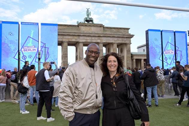 Joe Chialo and Bettina Jarrasch at the opening of the Football Culture Summer 2024 on the occasion of the European Football Championship 2024 on the fan mile at the Brandenburg Gate Berlin, 12 06 2024 Foto:xF.xKernx xFuturexImagex fussballkultursommer_4618_20240613