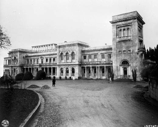 Livadia Palace 597359 03.02.1945 The Livadia Palace, the site of the Yalta Conference, also known as the Crimea Conference, held from February 4 through February 11, 1945. Image reproduced from a photograph. RIA Novosti Sputnik Yalta Republic of Crimea Russia  Copyright: xRIAxNovostix