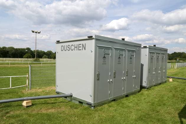 13 06 2024 Dortmund, A fan camp has been set up on a meadow at the Dortmund racecourse in the Wambel district with the support of the city Visitors to the UEFA Euro 2024 matches in Dortmund can spend the night here in prepared tents or bring and set up their own small tents