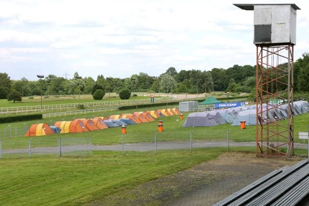 13 06 2024 Dortmund, A fan camp has been set up on a meadow at the Dortmund racecourse in the Wambel district with the support of the city Visitors to the UEFA Euro 2024 matches in Dortmund can spend the night here in prepared tents or bring and set up their own small tents
