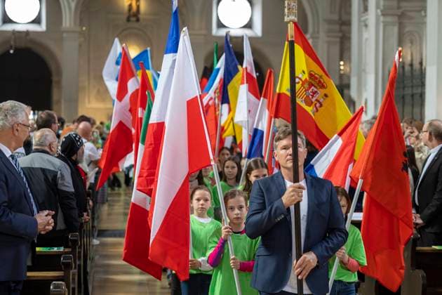 The German Bishops Conference and the Evangelical Church in Germany EKD have invited to an ecumenical service in St. Michaels Church in Munich on the day of the opening match of the Copyright: epd-bild TheoxKlein 240614_TK_Gottesdienst_27