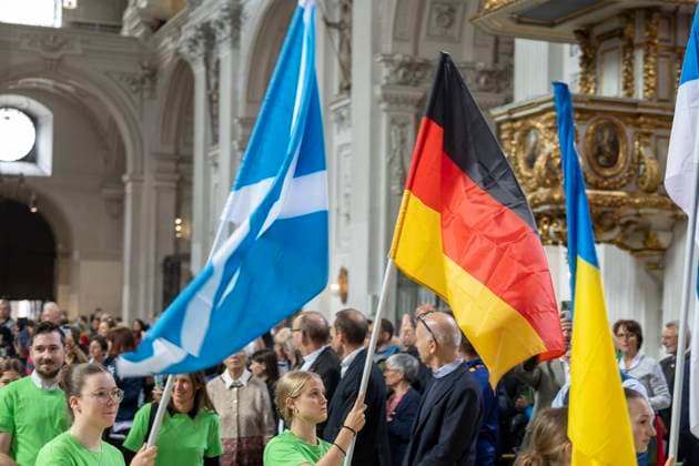 The German Bishops Conference and the Evangelical Church in Germany EKD have invited to an ecumenical service in St. Michaels Church in Munich on the day of the opening match of the Copyright: epd-bild TheoxKlein 240614_TK_Gottesdienst_30