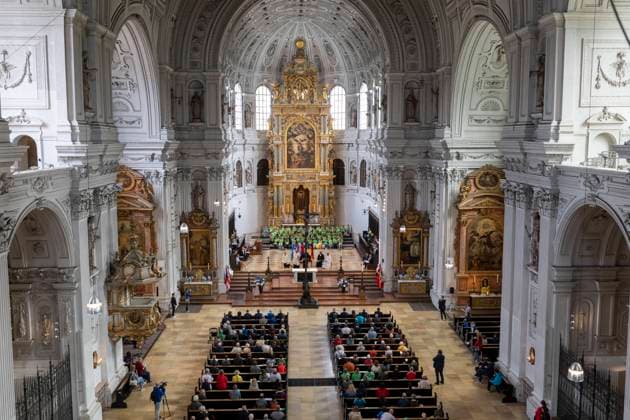 The German Bishops Conference and the Evangelical Church in Germany EKD have invited to an ecumenical service in St. Michaels Church in Munich on the day of the opening match of the Copyright: epd-bild TheoxKlein 240614_TK_Gottesdienst_46