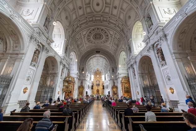 The German Bishops Conference and the Evangelical Church in Germany EKD have invited to an ecumenical service in St. Michaels Church in Munich on the day of the opening match of the Copyright: epd-bild TheoxKlein 240614_TK_Gottesdienst_49