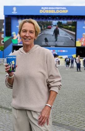 EURO 2024 Opening Fan Zone , Martina Voss Tecklenburg is looking forward to the European Championships Düsseldorf Burgplatz Fanzone NRW Germany