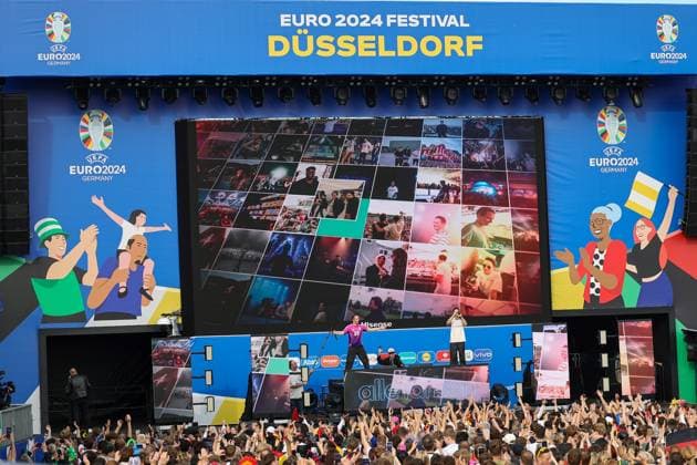 EURO 2024 Opening Fan Zone , DJ Alle Farben heats up the fans Düsseldorf Burgplatz Fanzone NRW Germany